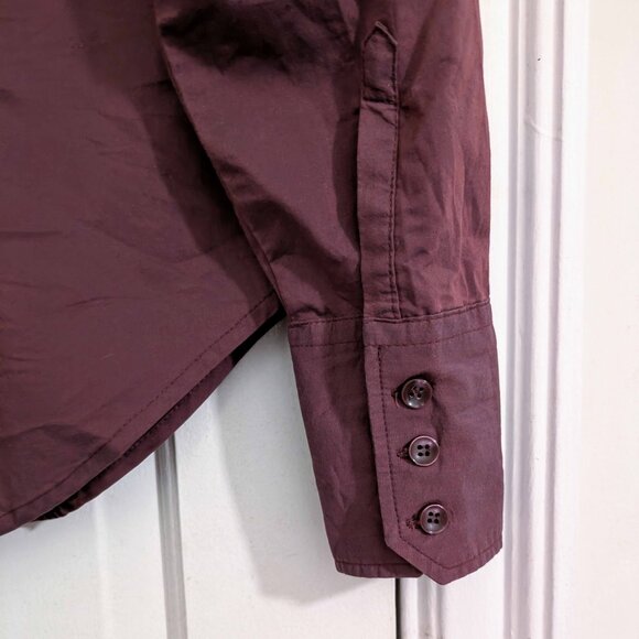 NEW YORK & CO y2k burgundy stretch blouse S - Picture 5 of 5